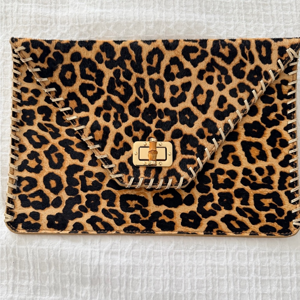 Lilly Pulitzer Animal Print Clutch with Gold Accent